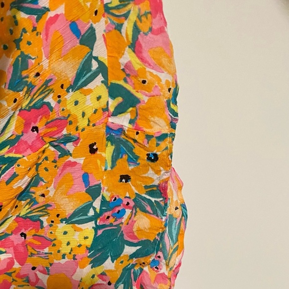 Anne Cole Floral Swim Cover Up- Pink, Yellow, Green M/L - Picture 5 of 5